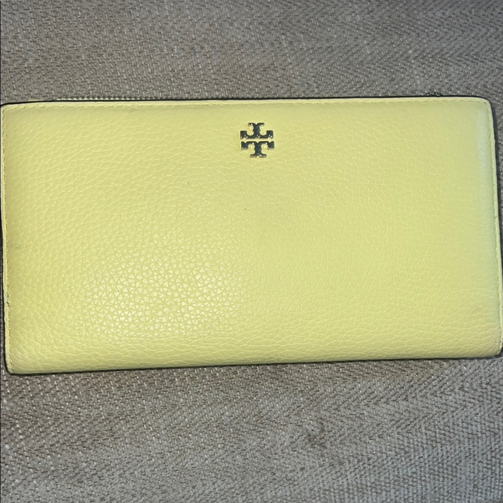 Tory Burch Yellow Leather Wallet